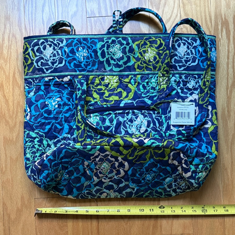 Vera Bradley Katalina Blues Floral Quilted Tote NWT